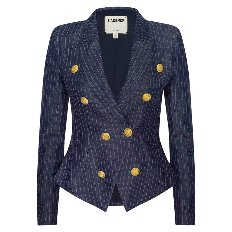 Solar Structured Pinstripe Blazer image number null