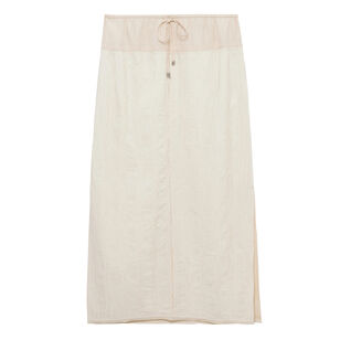 Huxen Drawstring Waist Midi Skirt