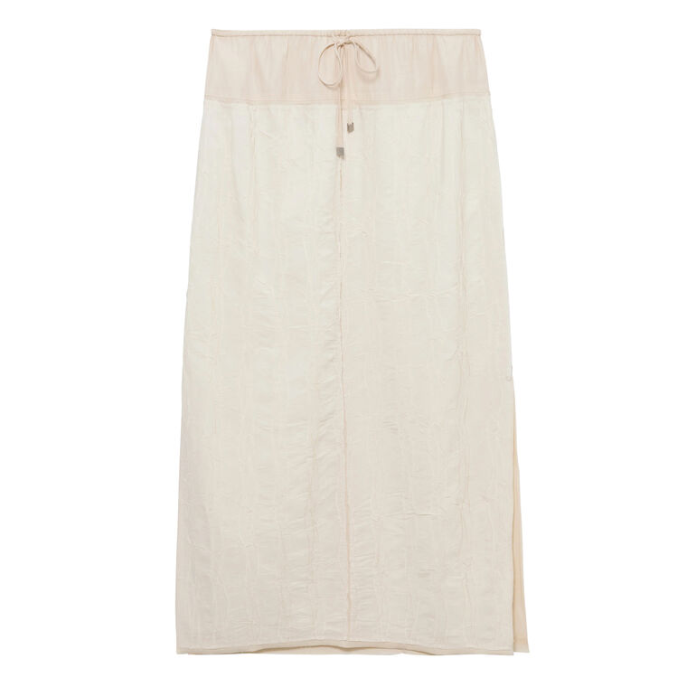 Huxen Drawstring Waist Midi Skirt image number null