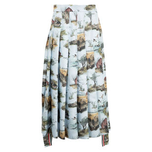 Classic Back Pleated Midi Skirt