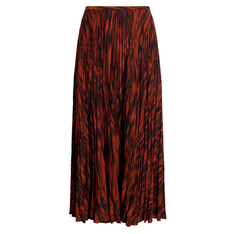 Runa Pleated Midi Skirt In Printed Soft Twill image number null