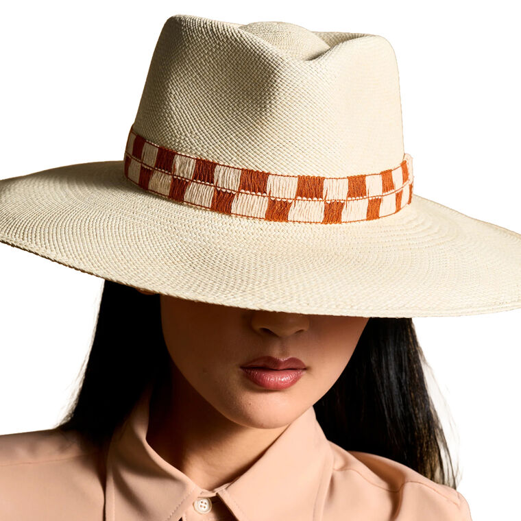 Horta Wide Brim Hat With Checkered Band image number null