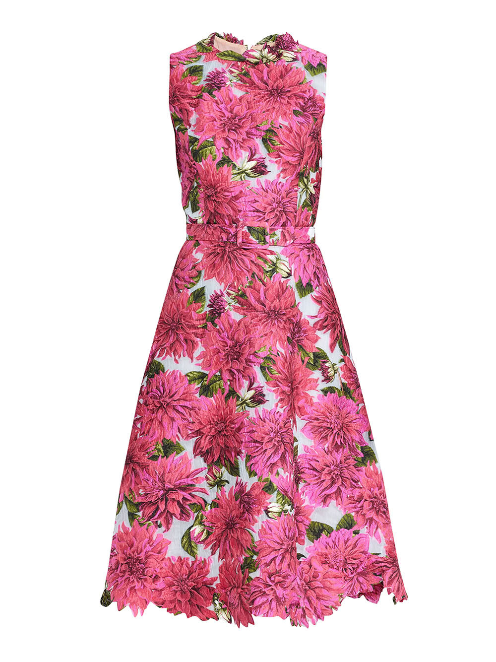 Dahlia Print Belted Coupe Dress