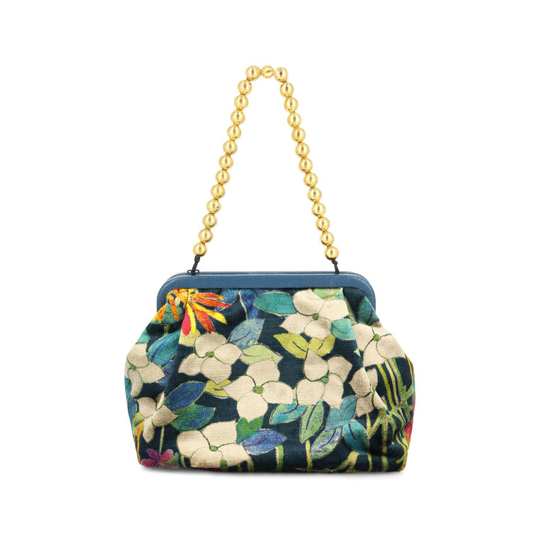 Susan Printed Velvet Clutch image number null