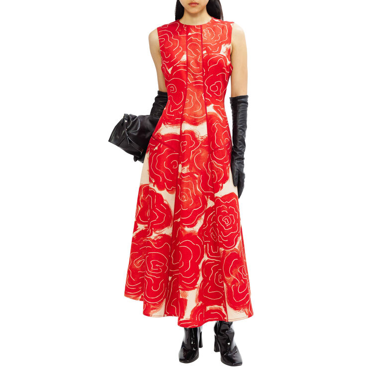 Rose Printed Classic Bennet Dress image number null
