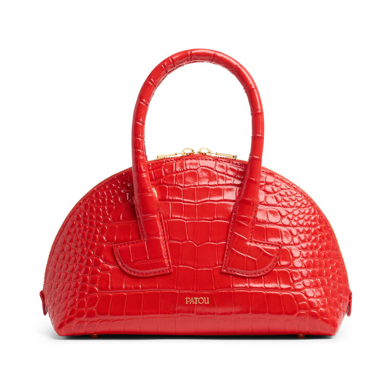 Le Patou Bowling Bag In Croc Embossed Leather image number null