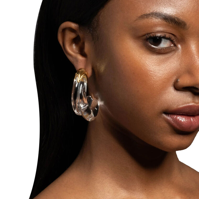 Liquid Lucite Large Wave Hoop Earrings image number null