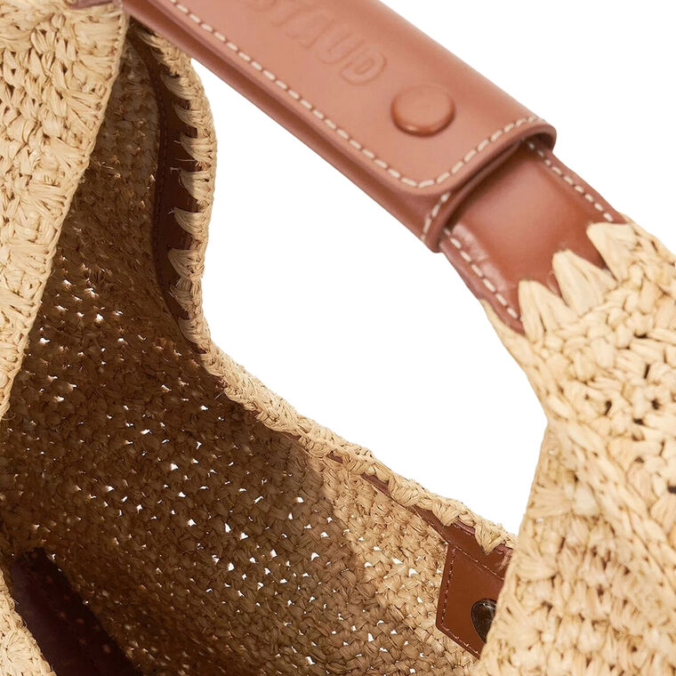 Large Raffia Moon Tote Bag image number null