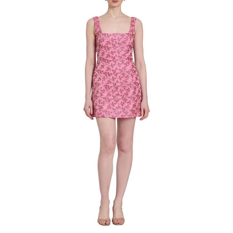 Brooke Floral Sequin Sleeveless Squareneck Mini Dress image number null