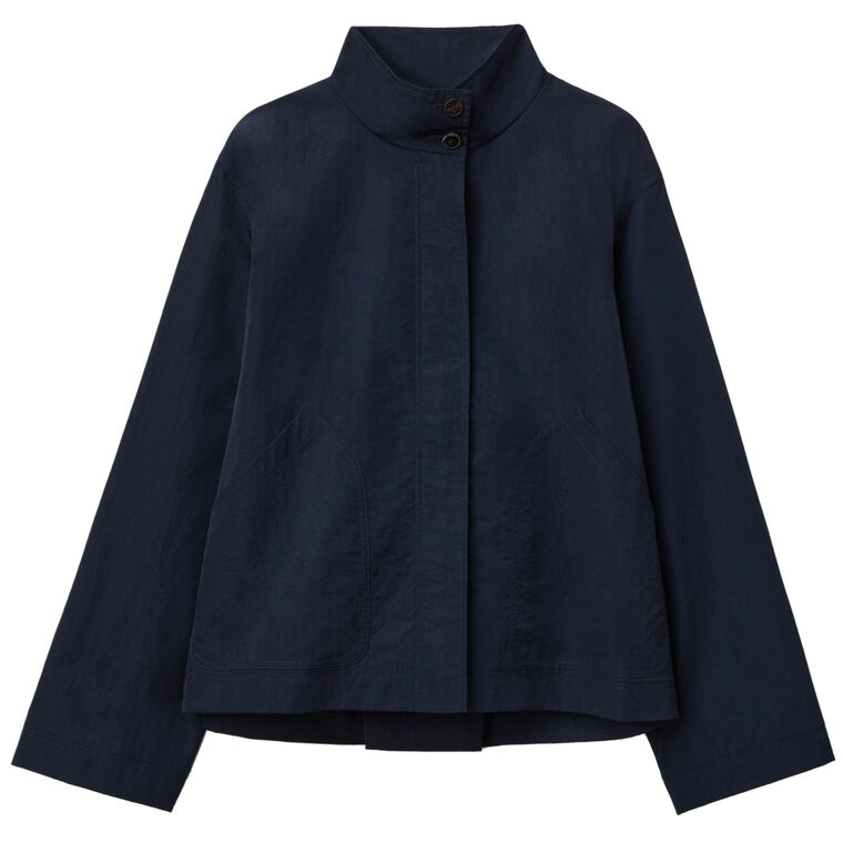 Calvary Twill Funnel Neck Jacket With Pleated Back image number null