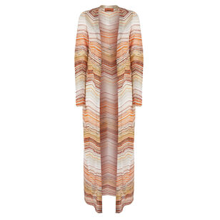 Long Chevron Cardigan With Sequins