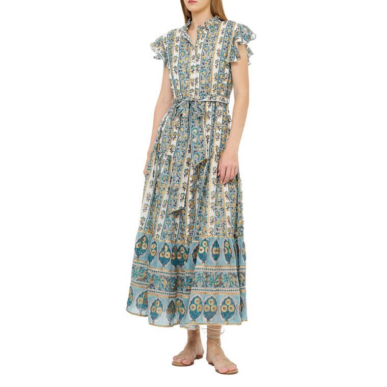 Ruffle Collar Button Maxi Dress image number null