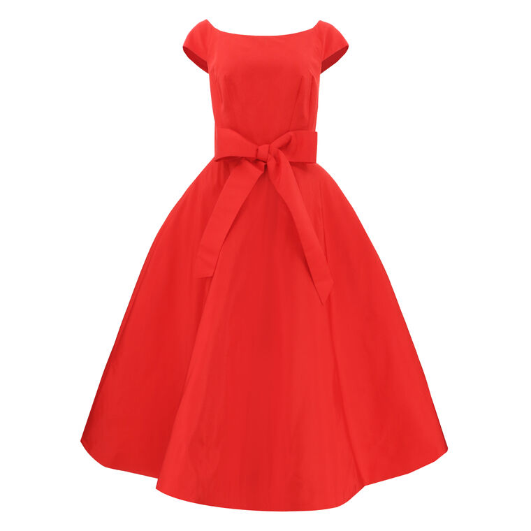Bateau Neck Bow Waist Dress image number null