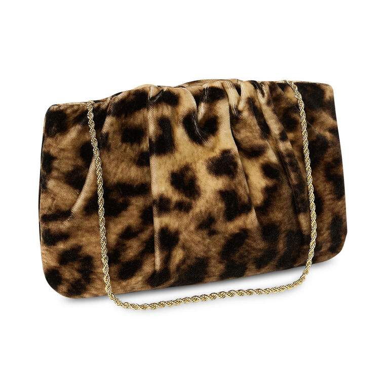 Serena Gathered Velvet Clutch image number null