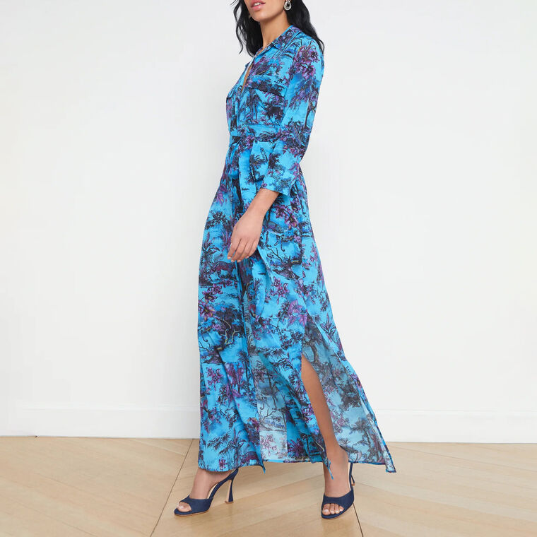Cameron Silk Maxi Shirt Dress image number null