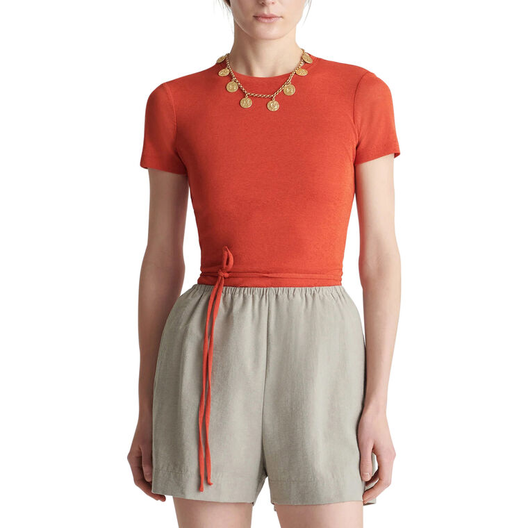 Liema Cropped Mesh-Jersey Top image number null