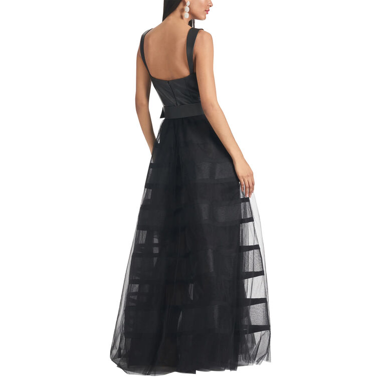 Veruca Vegan Leather Bodice Gown image number null