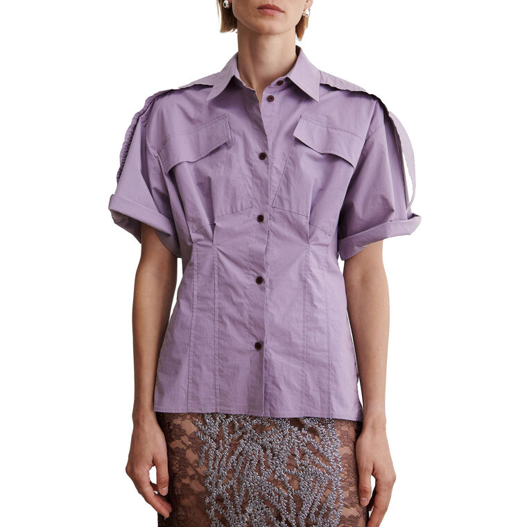 Kade Short Sleeve Button-Up Top image number null