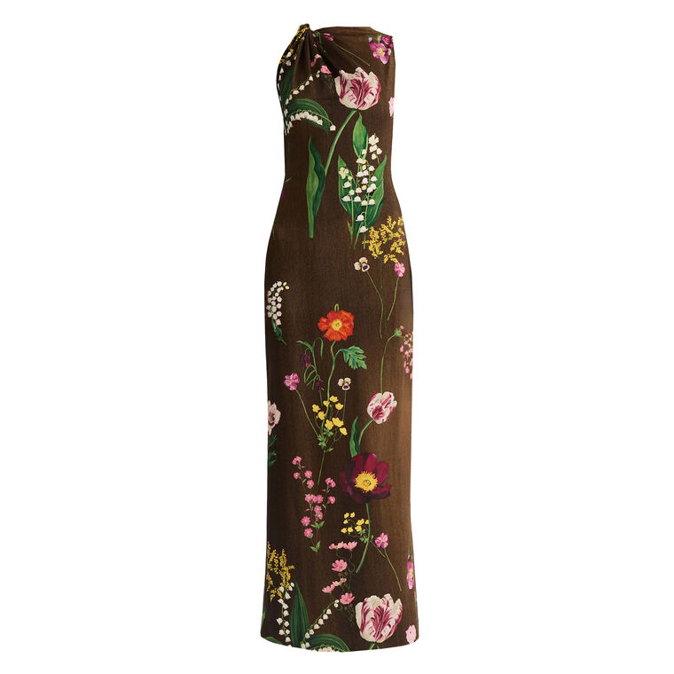 Sleeveless Mixed Botanical Milano Jersey Maxi Dress image number null