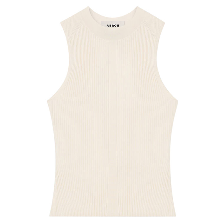 June Cut-Out Back Ribbed Knit Tank Top image number null