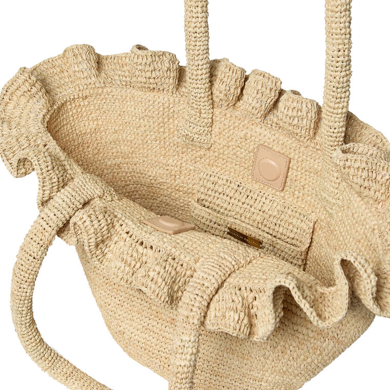 Raffia Tote With Ruffles image number null