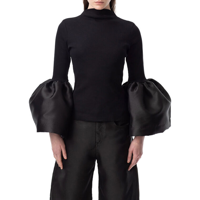 Turtleneck Puff Sleeve Top image number null