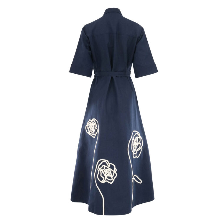 Jardin Collared Belted Midi Dress image number null