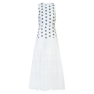 Rachel Sleeveless Eyelet Midi Dress