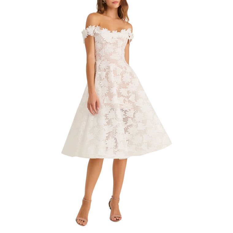 Valentina Off-The-Shoulder Lace Midi Dress image number null
