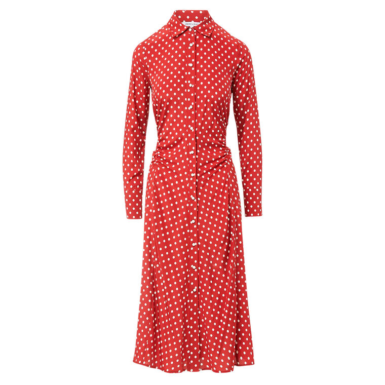 red polka dot shirt dress L.K. BENNETT Cody Polka Dot Shirt Dress
