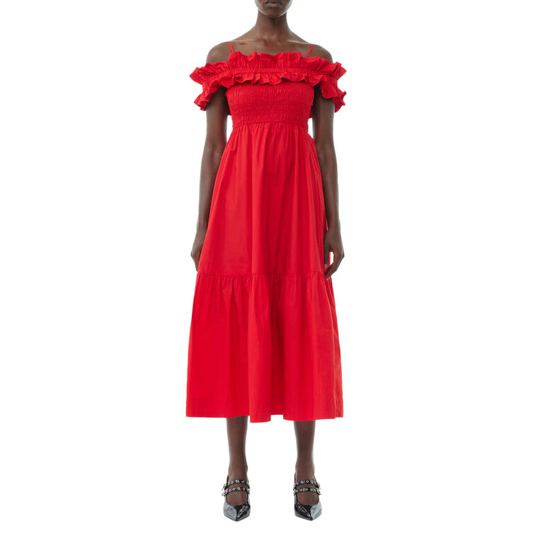 Cotton Poplin Long Smock Dress image number null