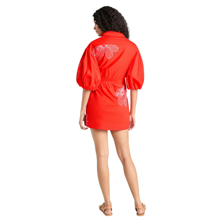 Sunburst Rhea Puff Sleeve Belted Mini Dress image number null