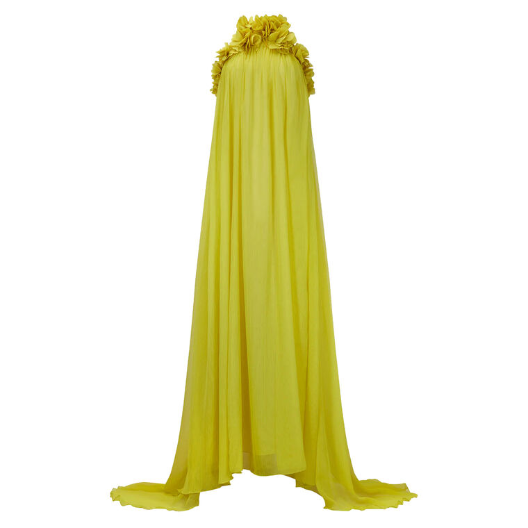 Hand-Embroidered 3D Flower Gown image number null