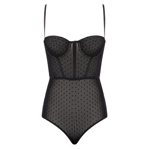Sleeveless Corset Dot Bodysuit