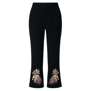 Floral Border Cropped Flared Kerry Pant