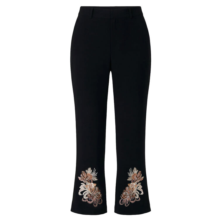 Floral Border Cropped Flared Kerry Pant image number null