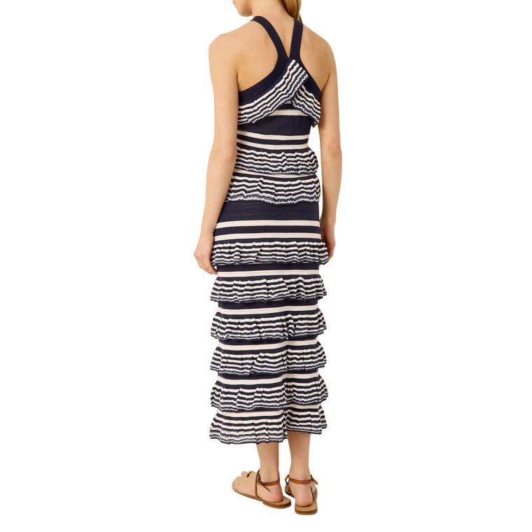 Sawyer Tiered Knit Midi Skirt image number null