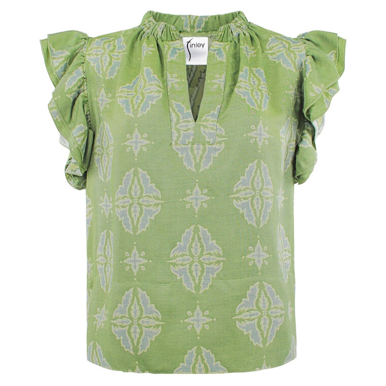 Remy Ruffle Sleeve Jacquard Blouse image number null