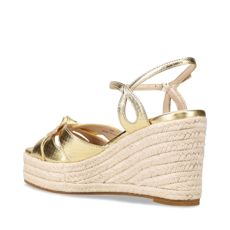 Elbie Metallic Snake Embossed Wedge Sandal image number null