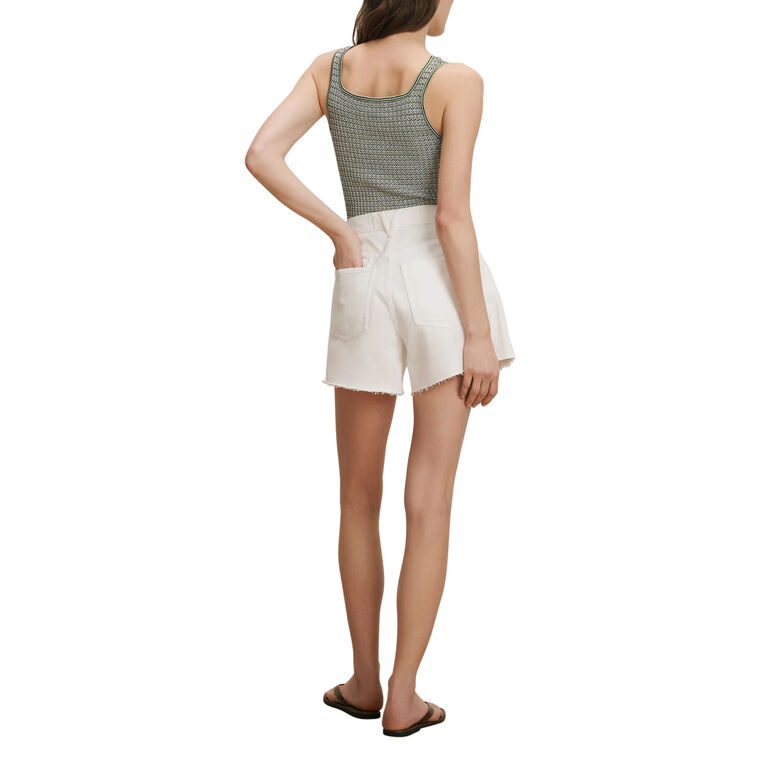 Ellis Mid Rise Crossover Waistband Denim Short image number null