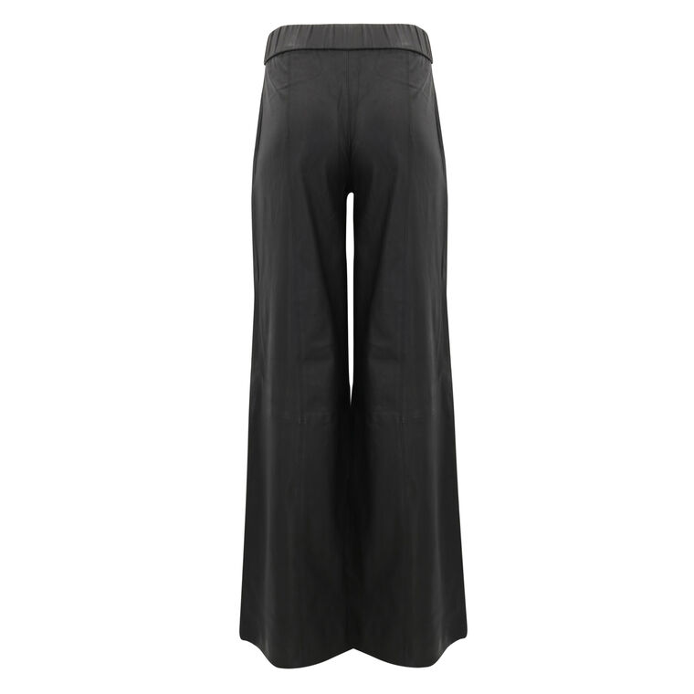 Leather Wide-Leg Pull On Pant image number null