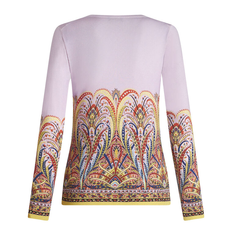 Silk-Blend Kaleidoscope Paisley Sweater image number null
