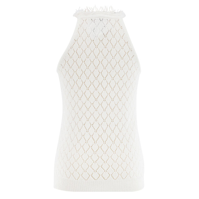 Kristin Fringe Collar Sleeveless Sweater image number null