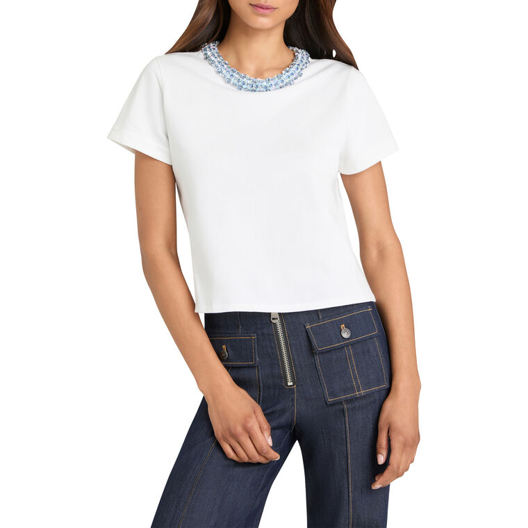 Rhinestone Border Shrunken Tee image number null