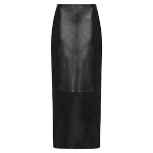 Leather Column Maxi Skirt