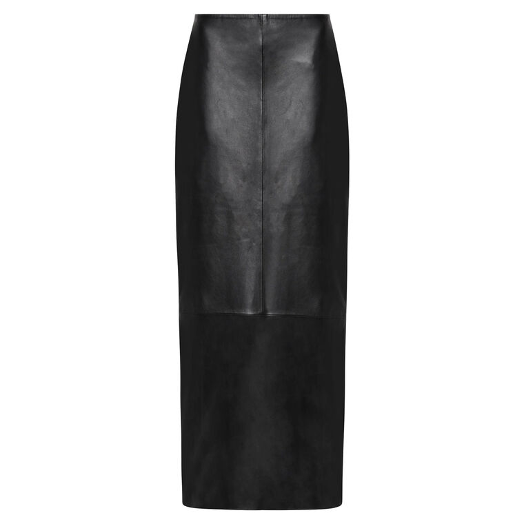 Leather Column Maxi Skirt image number null