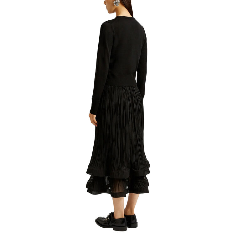 Cropped Merino Wool Cardigan With Embellished Neckline image number null