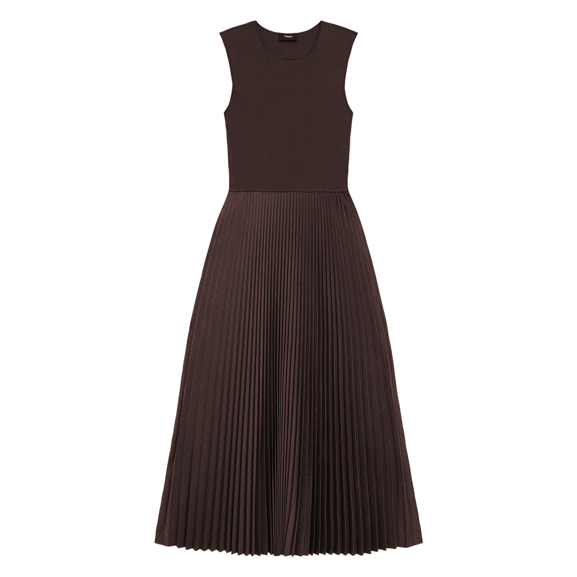 Theory Crewneck Sleeveless Pleated Combo Dress | Tootsies Theory Crewneck Sleeveless Pleated Combo Dress | Tootsies