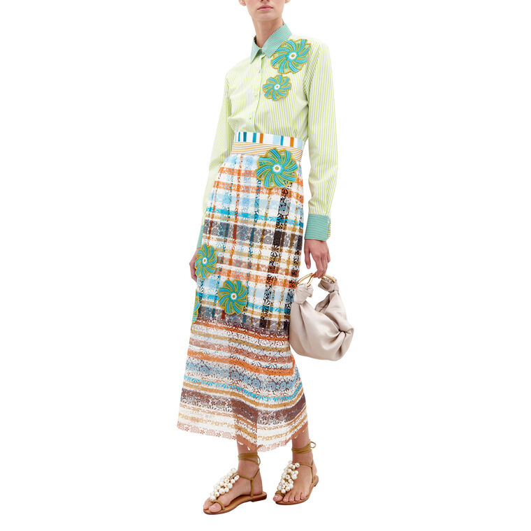Shadia High-Waisted Midi Skirt image number null
