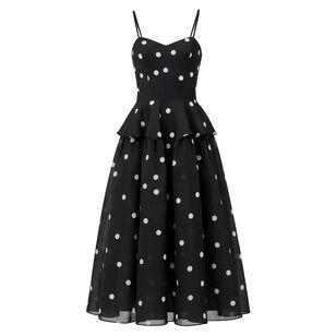 Parma Sleeveless Tiered Polka Dot Maxi Dress